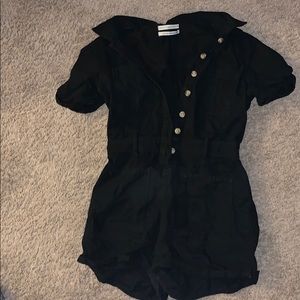 Black denim romper